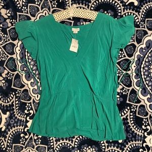 NWT J Crew green blouse